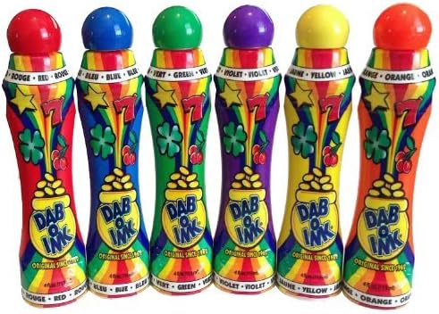 DAB-O-Ink 6 Pack Bingo Daubers - Mixed Colors - 4 oz.