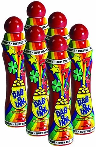 Dab-O-Ink Six Pack 4oz Ruby Red Bingo Dauber