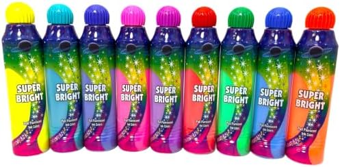 Dab-O-Ink SUPER BRIGHT - 4 oz. - Fluorescent Bingo Daubers, Multi-Color Rainbow Set, 9 Pack